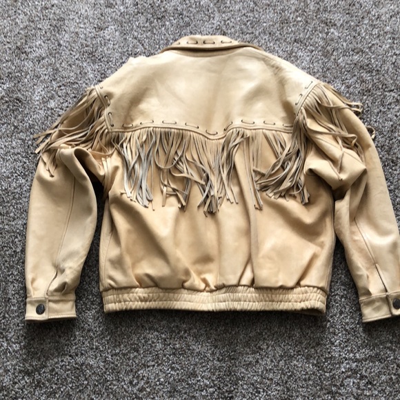 M Julian Adventures, The Santa Fe Collection, large, fringe tan leather jacket. - Picture 2 of 12